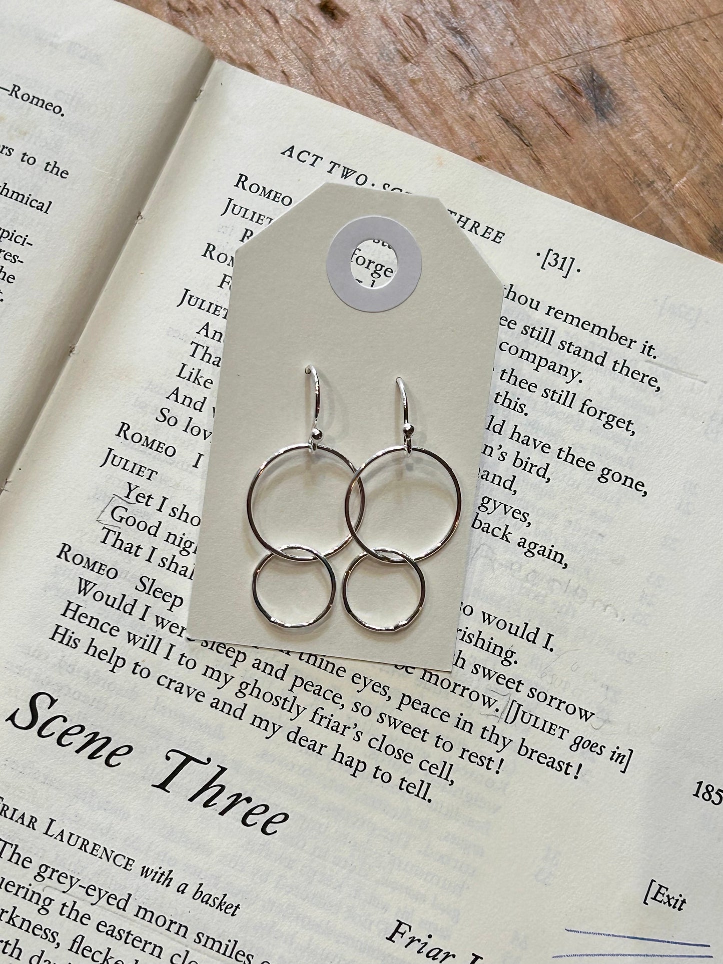 Double circle drop hook earrings