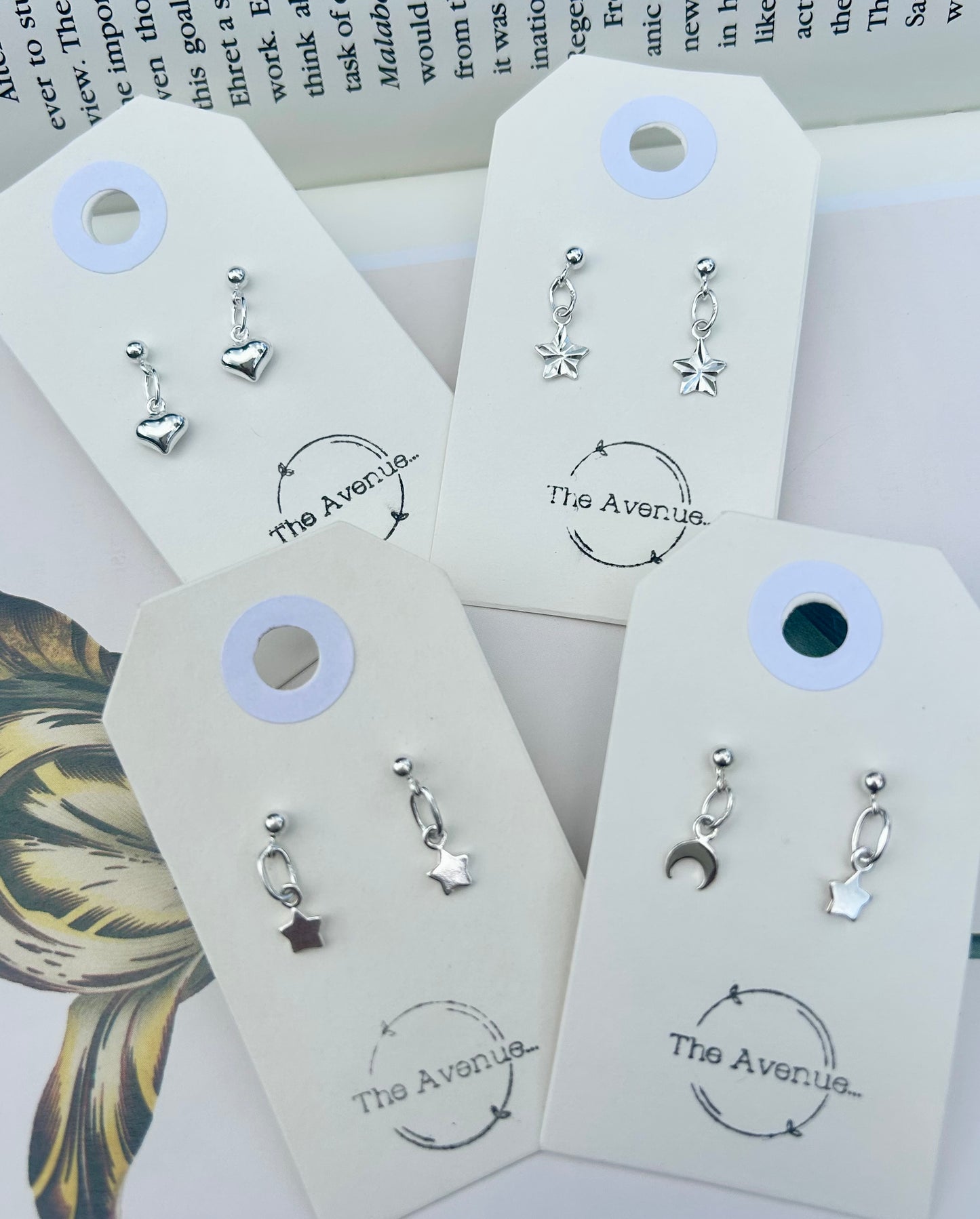 Star dangle stud earrings