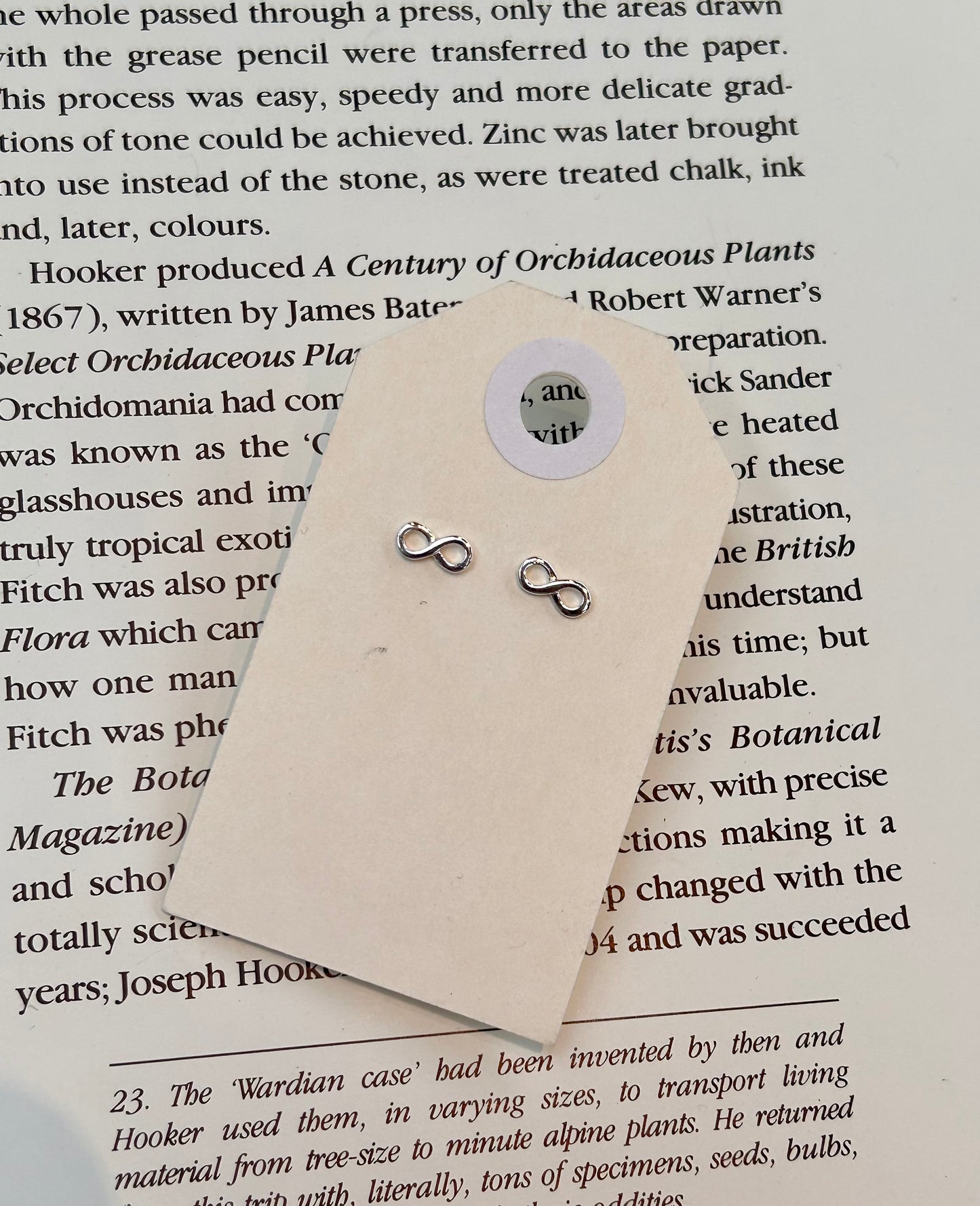 Infinity loop sterling silver stud earrings