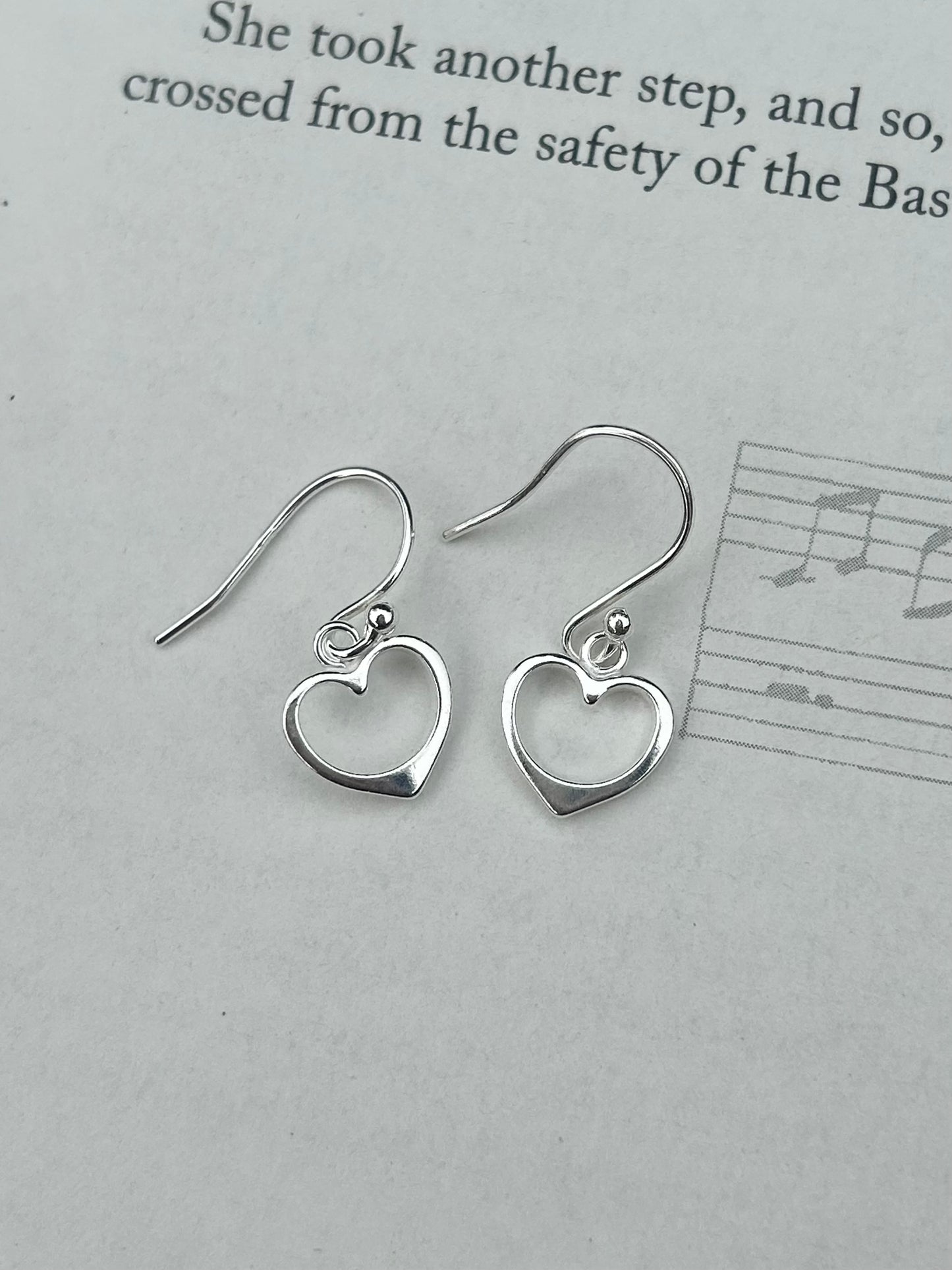 Heart drop hook earrings