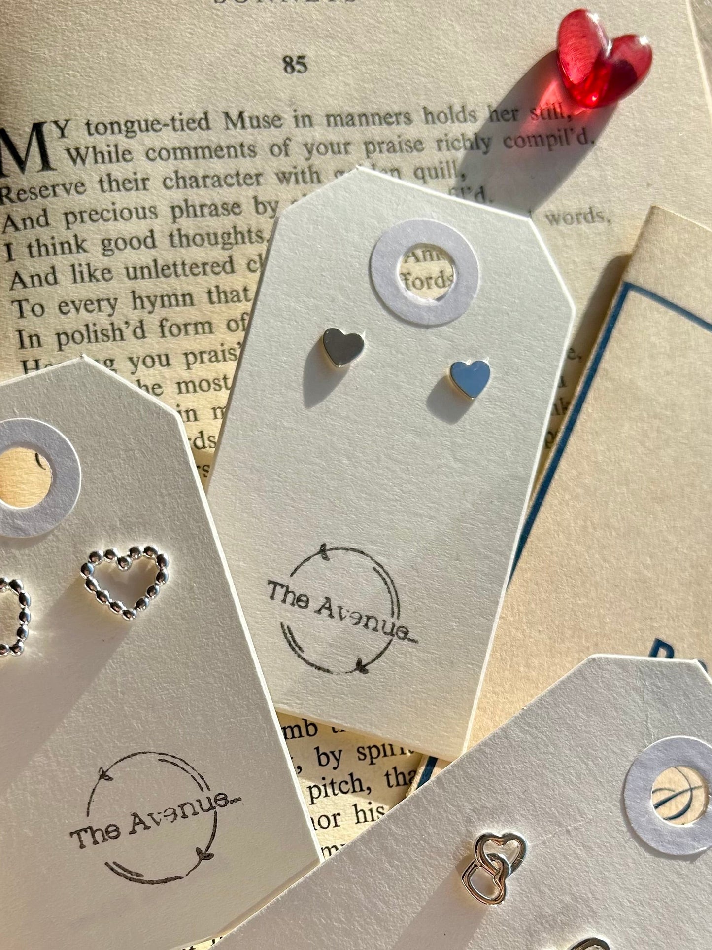 Double heart stud earrings