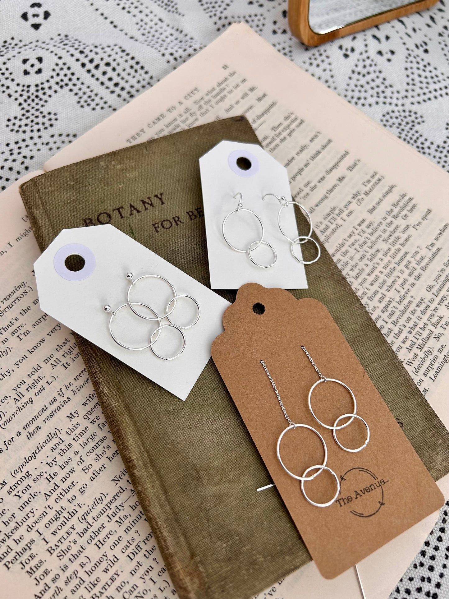 Double circle necklace sterling silver