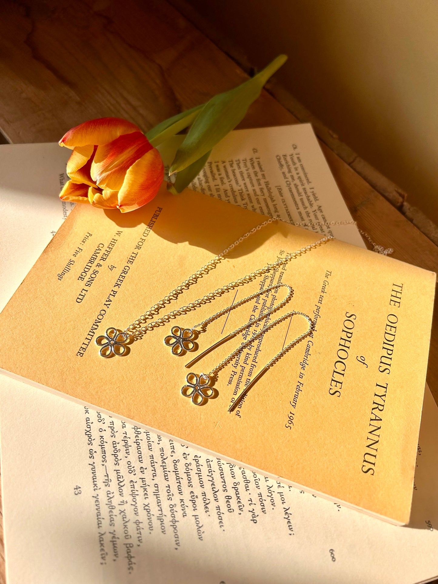 Flower necklace sterling silver