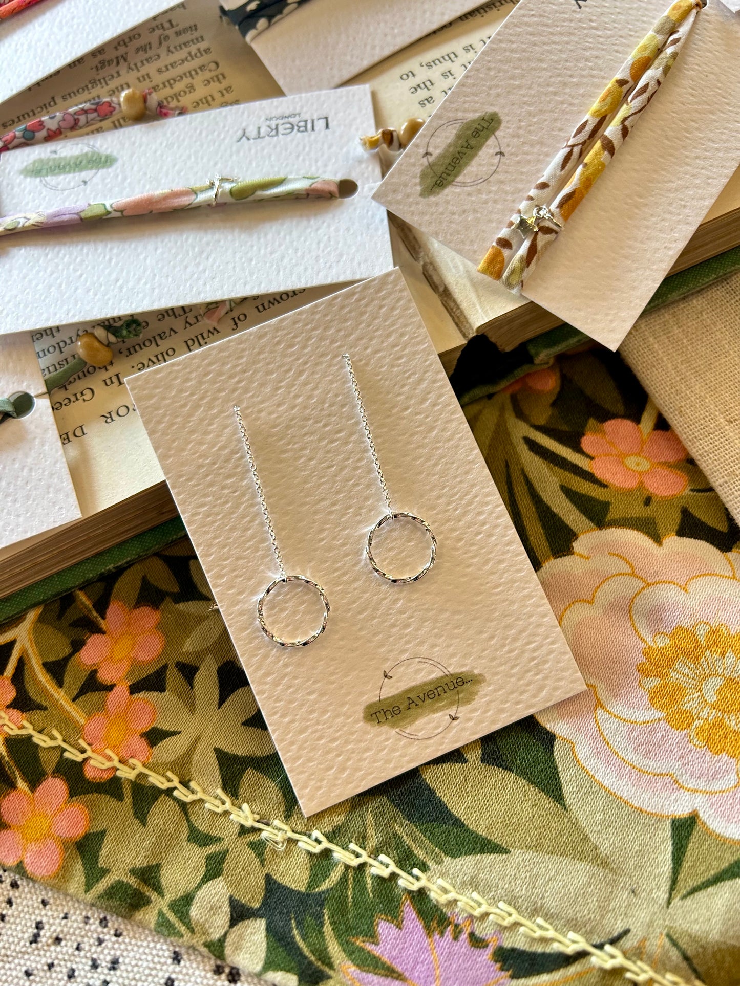 Twisted circle threader earrings