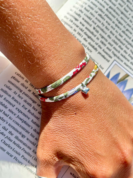 Fabric Bracelet Lilibet Buckingham Liberty – Solid Heart Charm