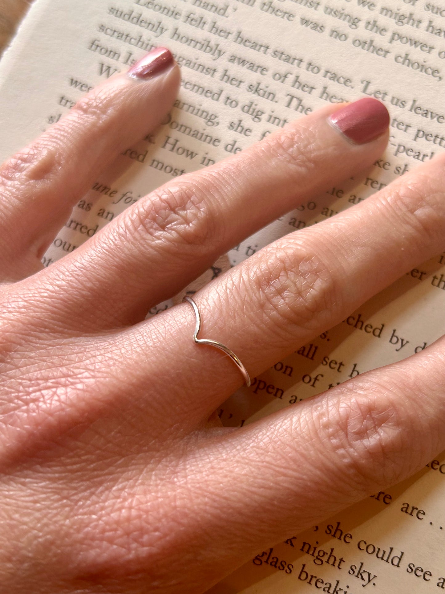 Wishbone ring (sterling silver) Ring size J