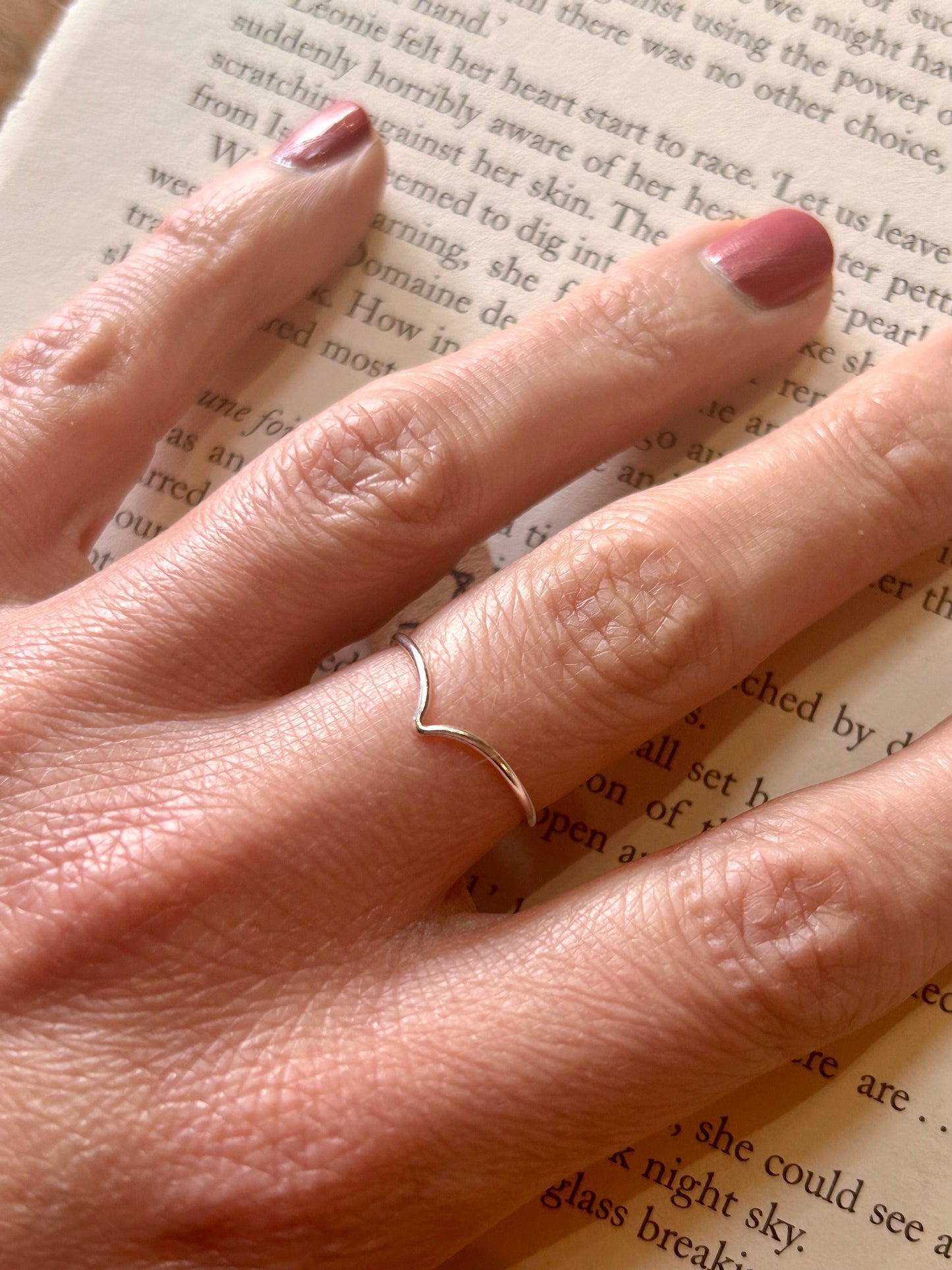 Wishbone ring (sterling silver) Ring size N