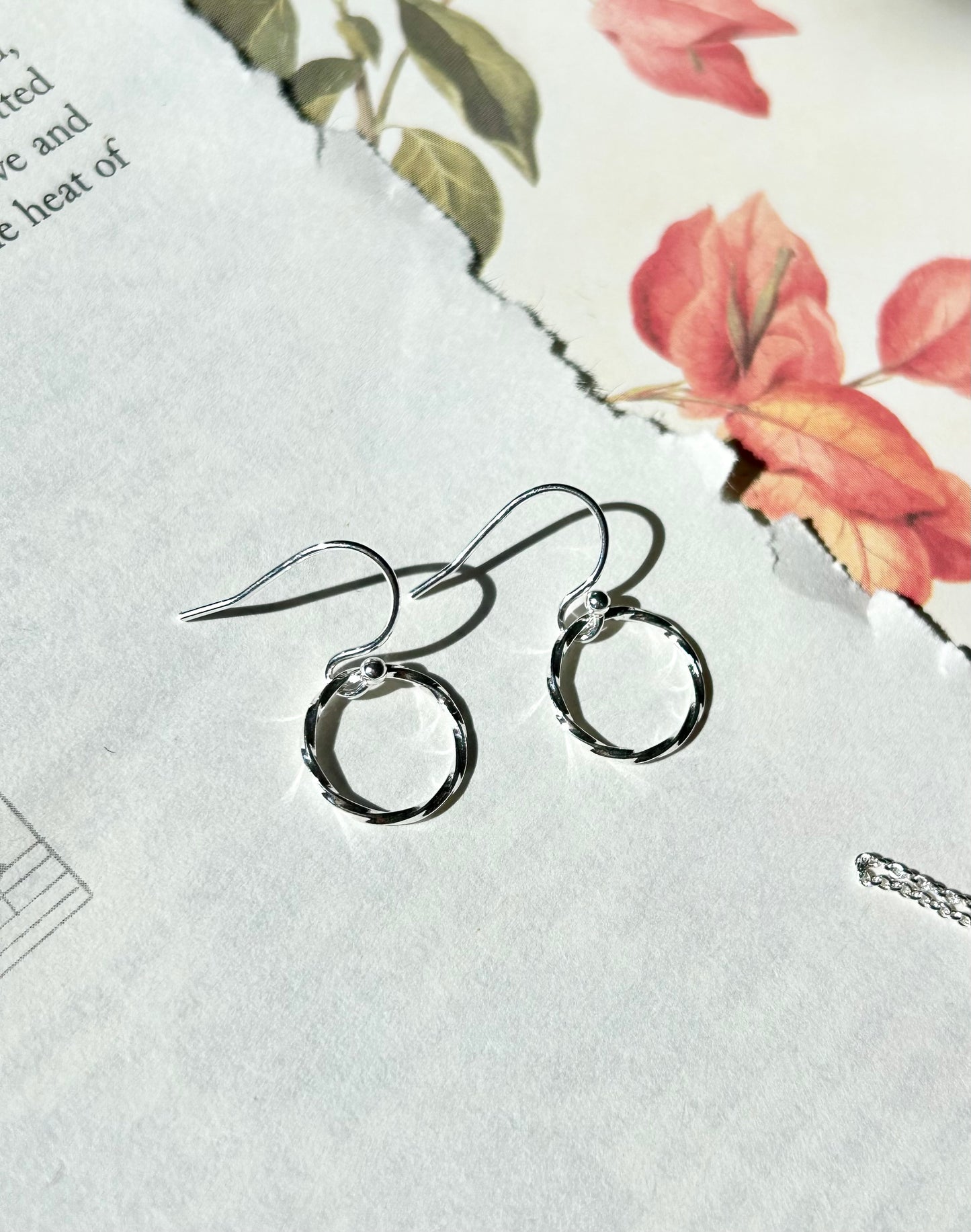 Twisted circle hook earrings
