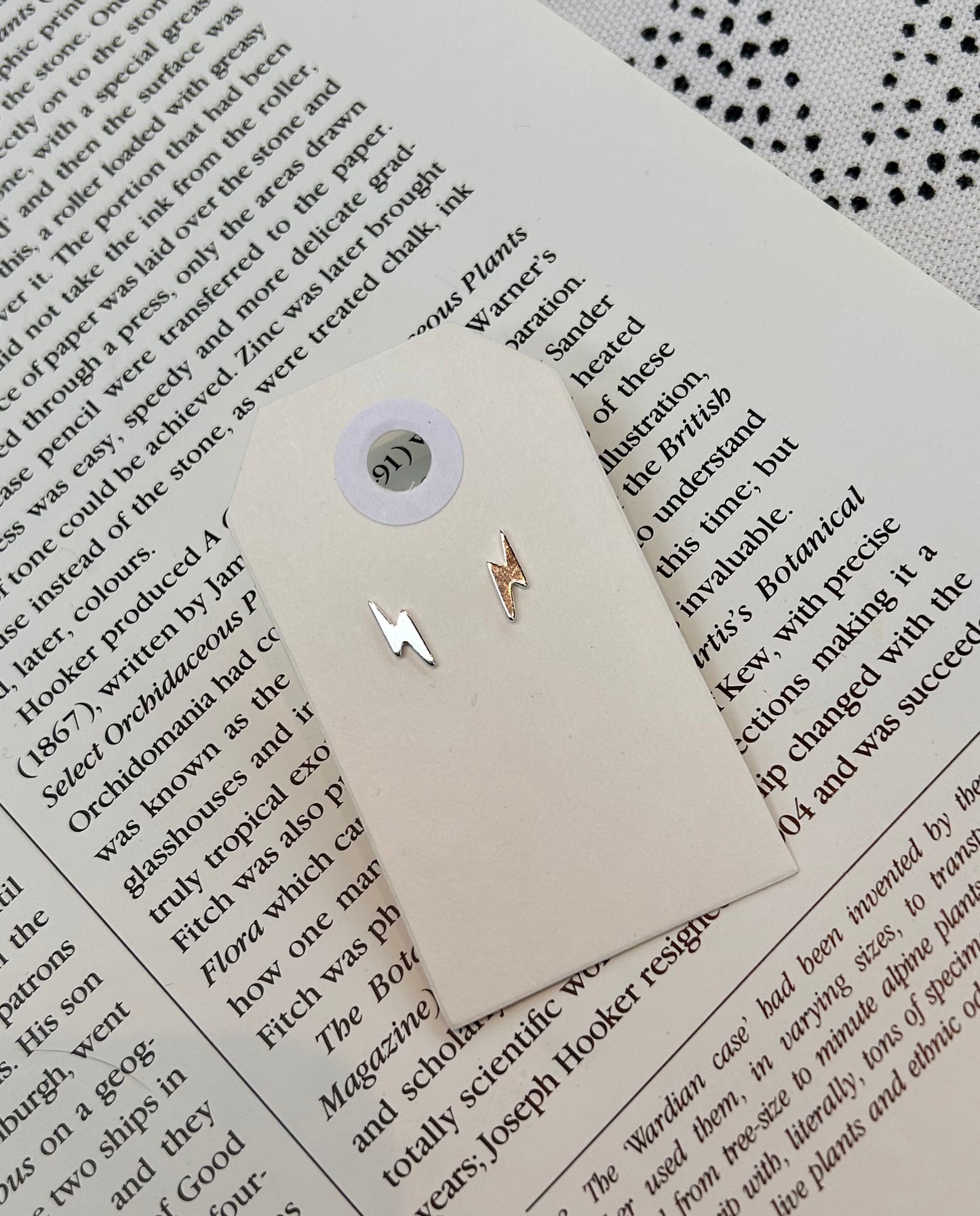 Lightning bolt silver stud earrings