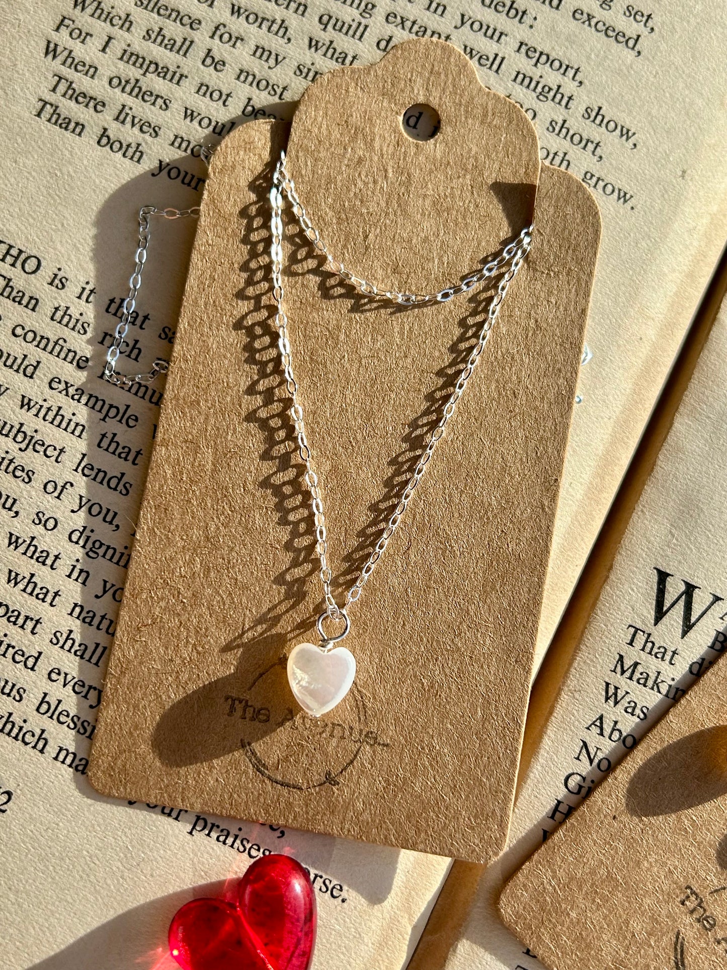Mother of Pearl Heart Necklace – Sterling Silver