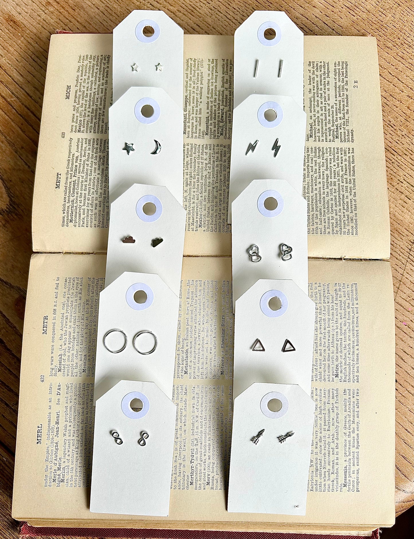 Double heart stud earrings