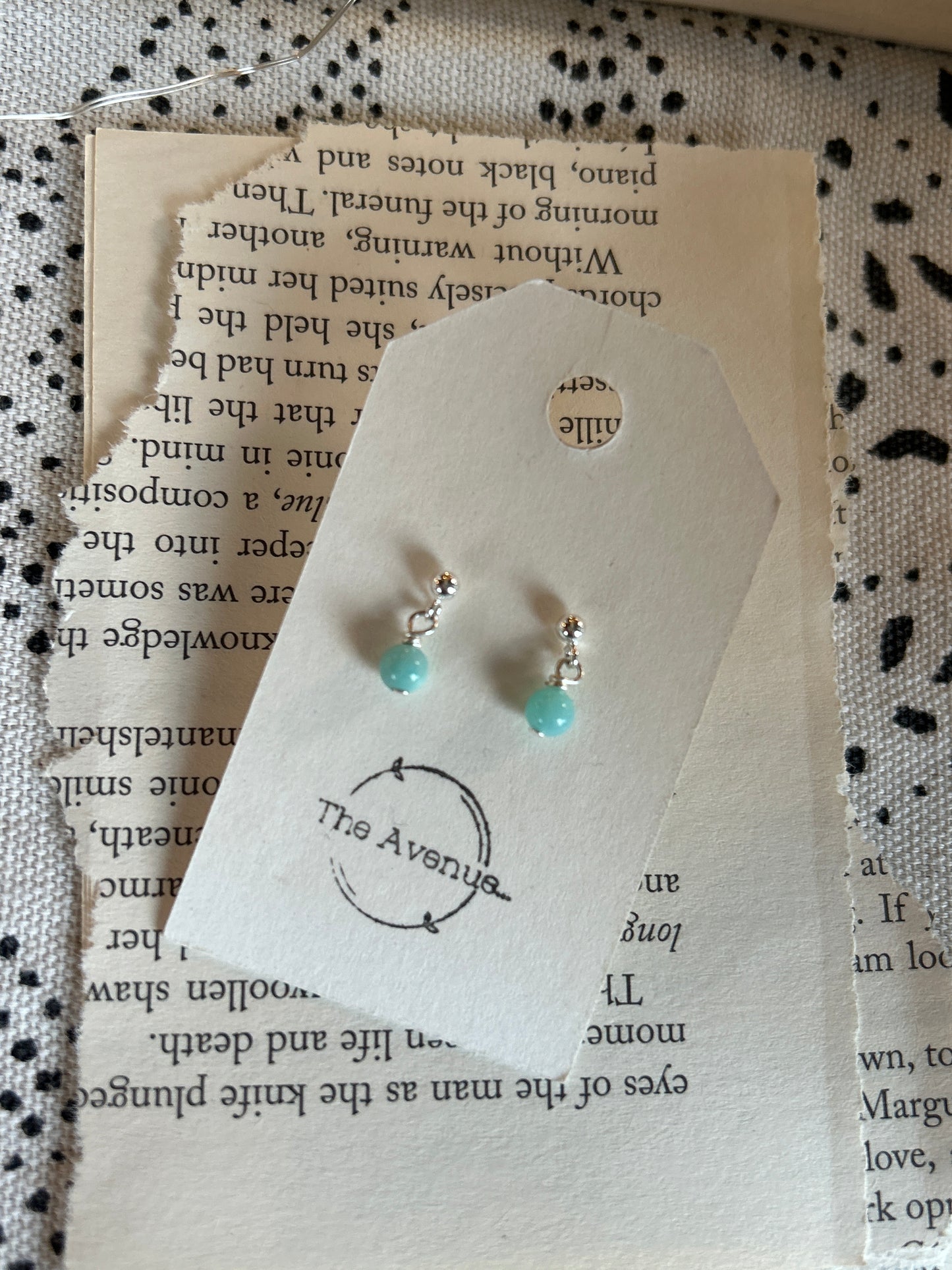 Tiny beaded stud earrings (amazonite/turquoise)