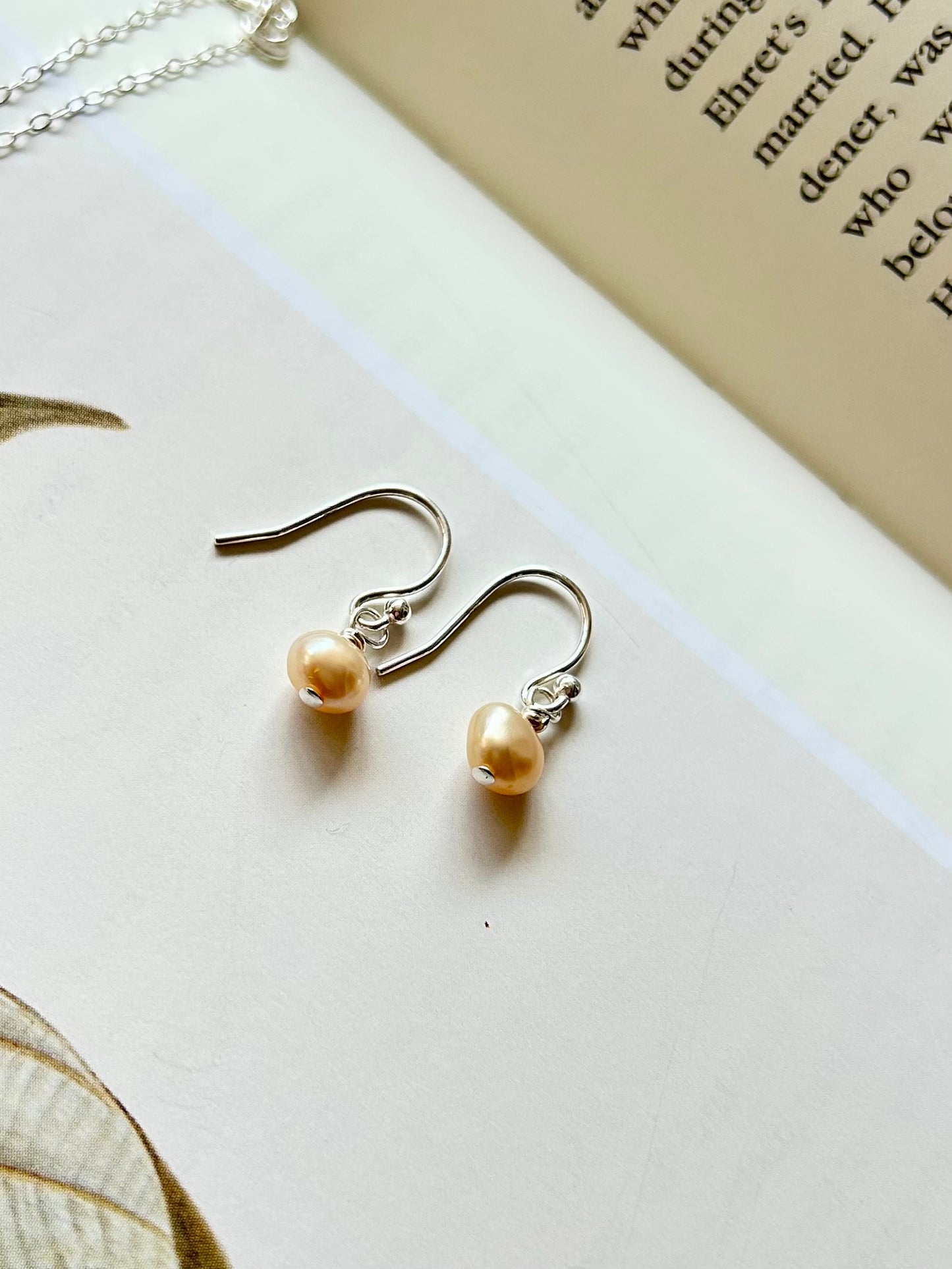 Freshwater Pearl Dangle Hook Earrings – Golden Yellow Pearl