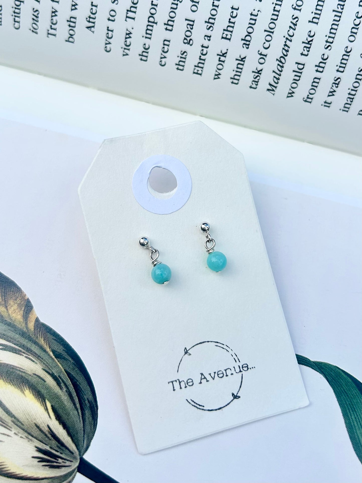 Tiny beaded stud earrings (amazonite/turquoise)