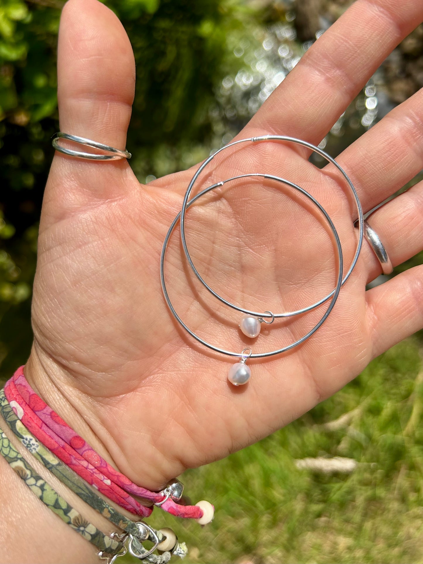 Freshwater Pearl big Hoops