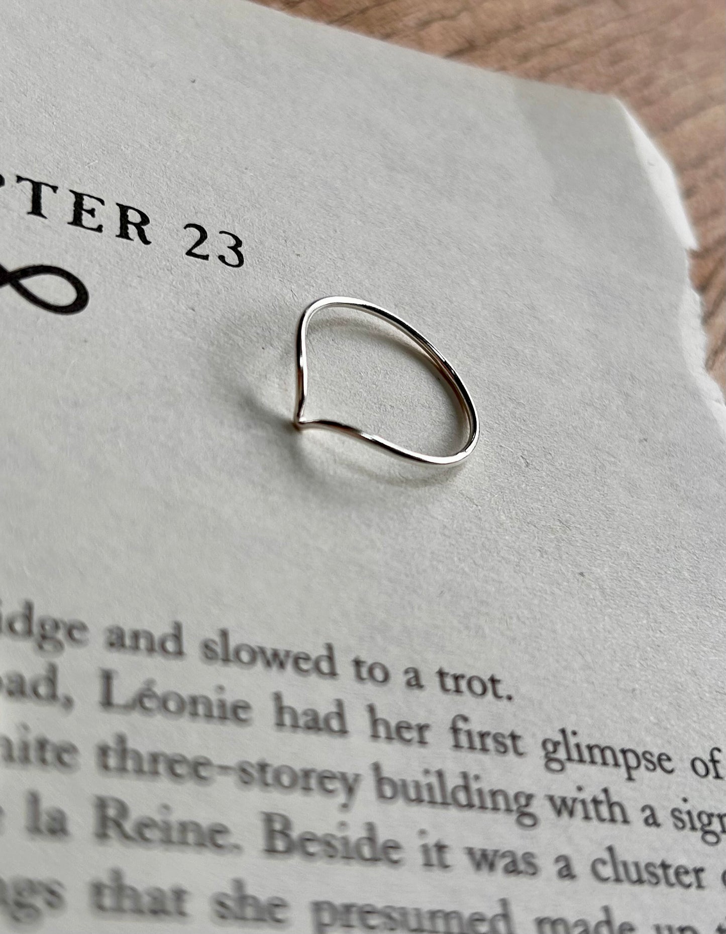 Wishbone ring (sterling silver) Ring size J