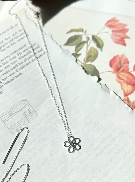 Flower necklace sterling silver
