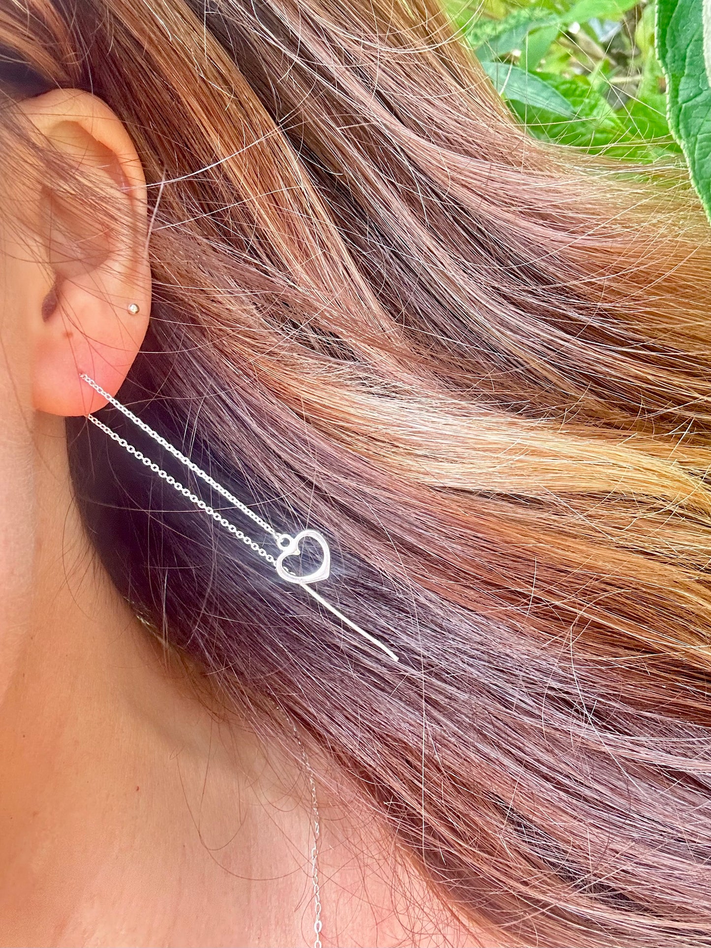 Heart threader earrings