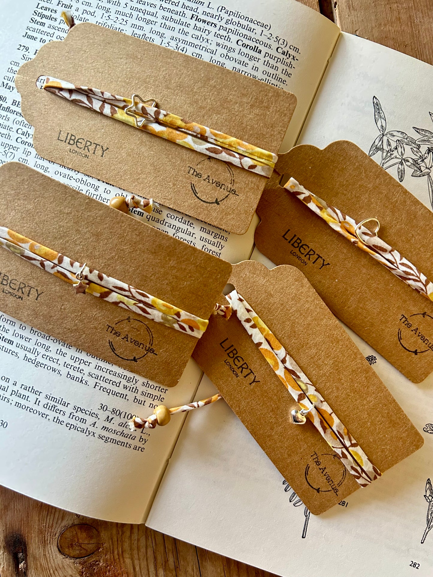 Fabric bracelet…Liberty of London Sunflower yellow (solid star)