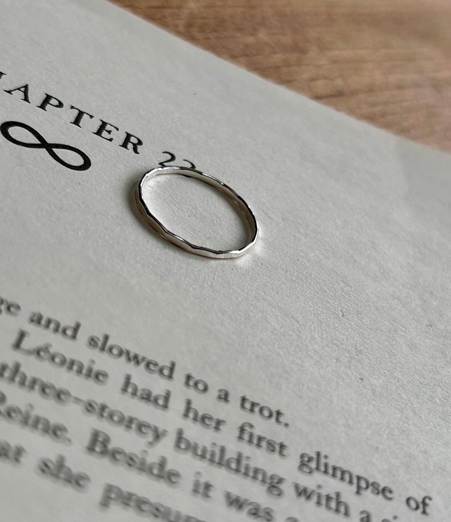 Hammered stacking ring (sterling silver) Ring size J