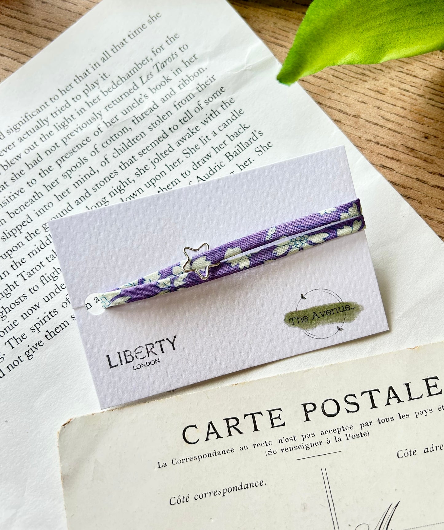 Liberty of London Capel Lilac Fabric Bracelet – Open Star Charm
