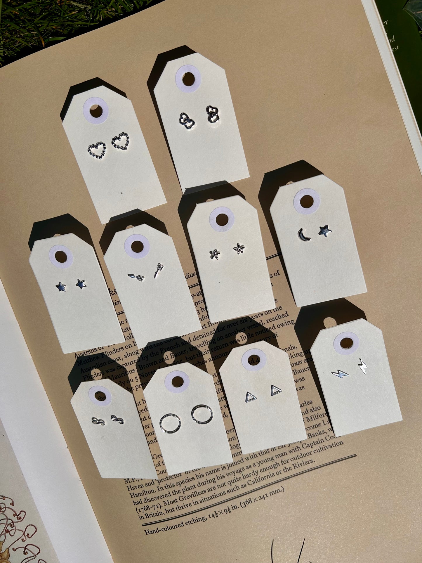 Beaded heart stud earrings