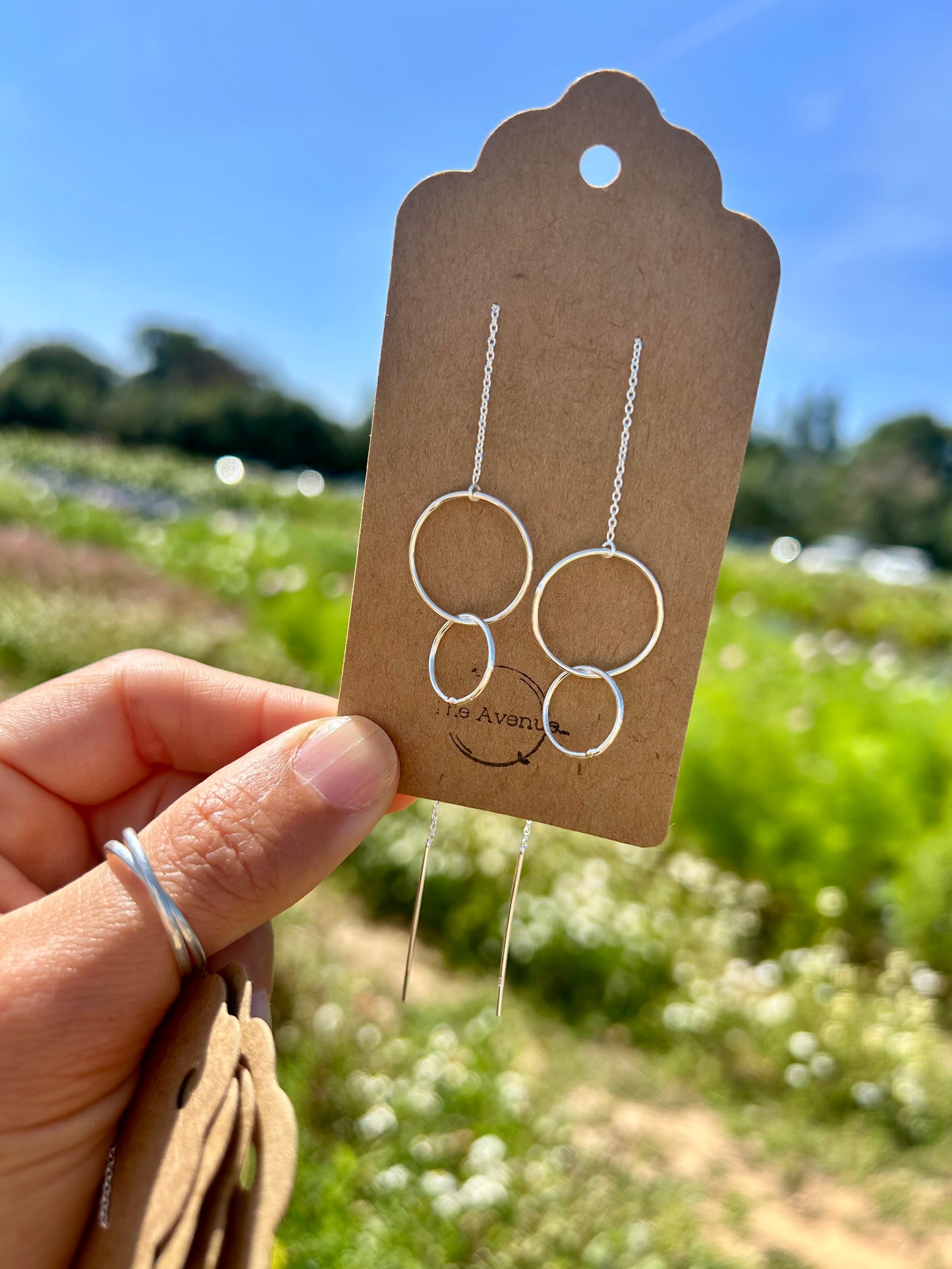 Double circle threader earrings