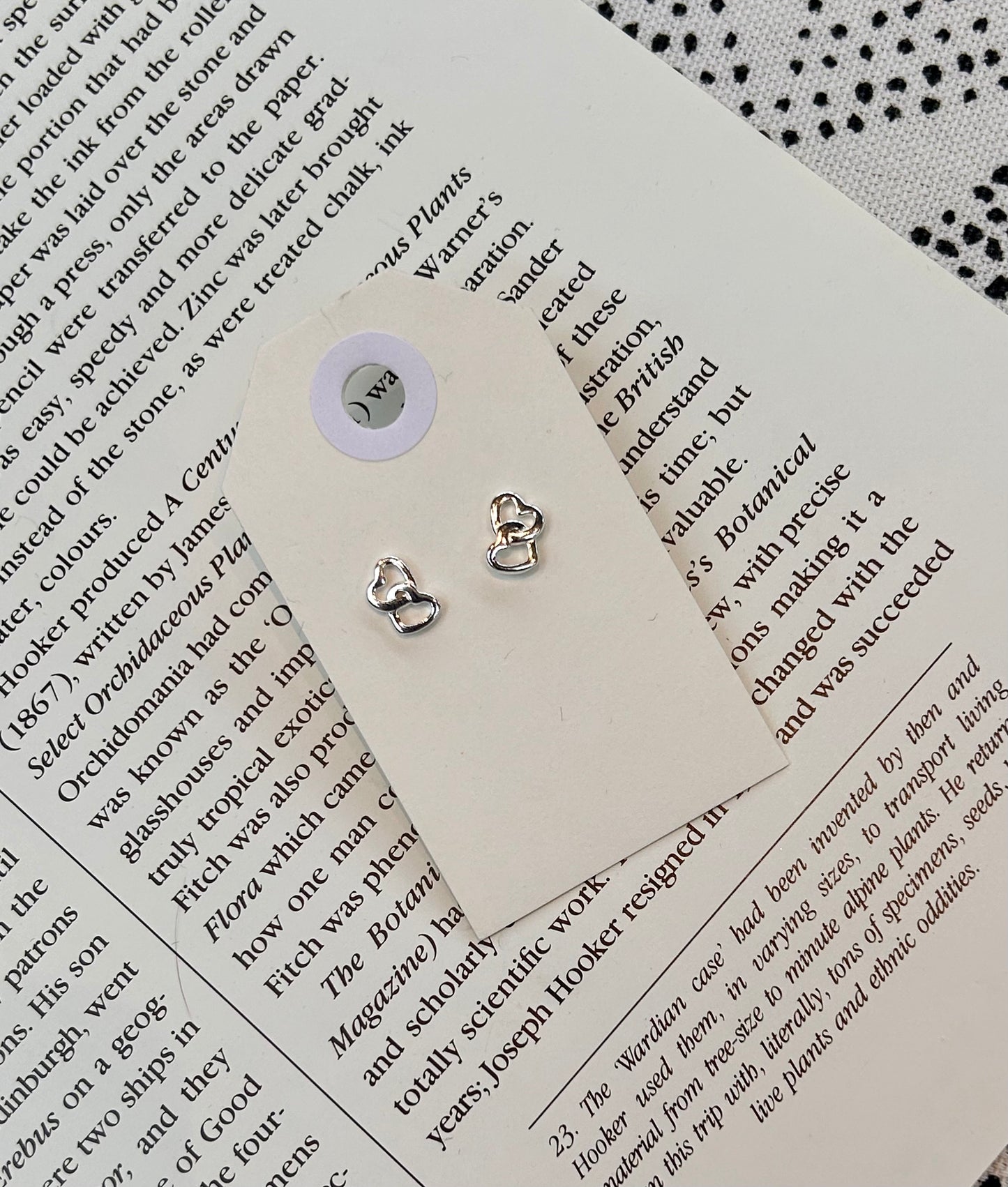 Double heart stud earrings