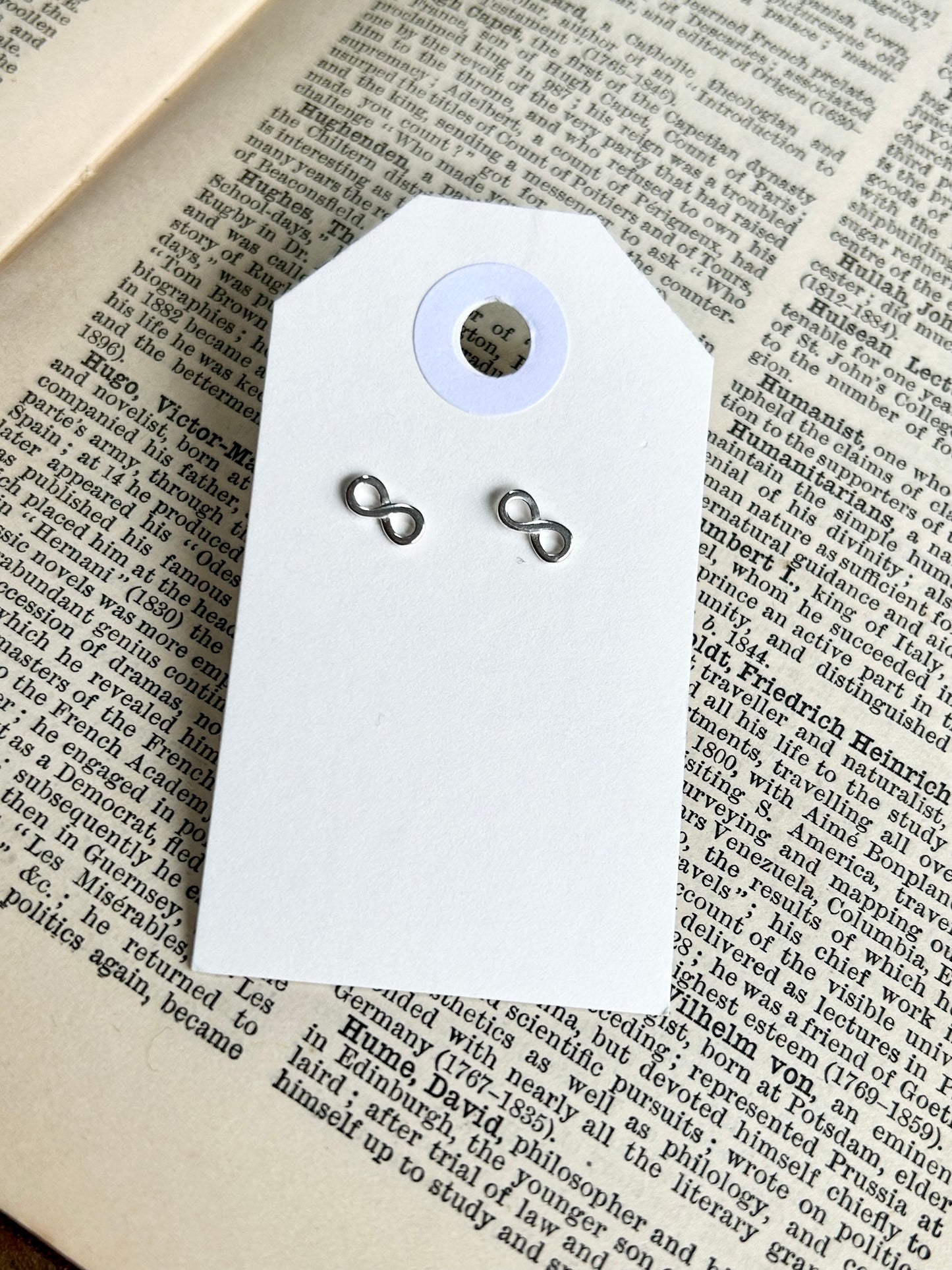 Infinity loop sterling silver stud earrings