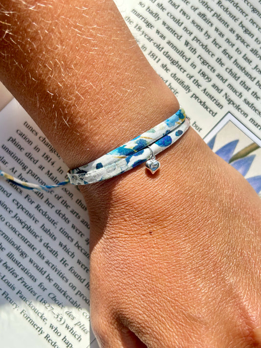 Fabric Bracelet Felda B Liberty – Solid Heart Charm