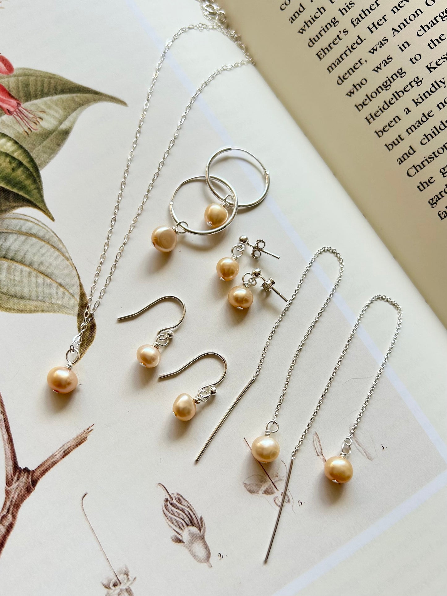 Freshwater Pearl Threader Earrings – Golden Yellow Pearl