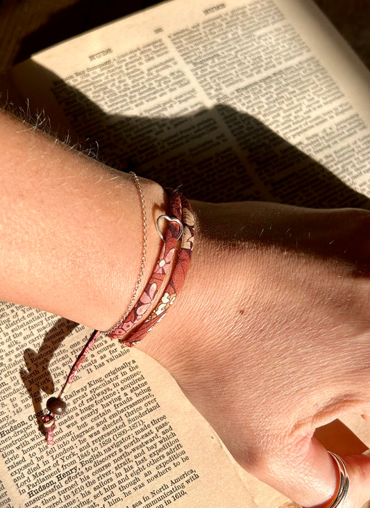 Fabric bracelet…Liberty of London (open heart) Ciara Autumn ✨