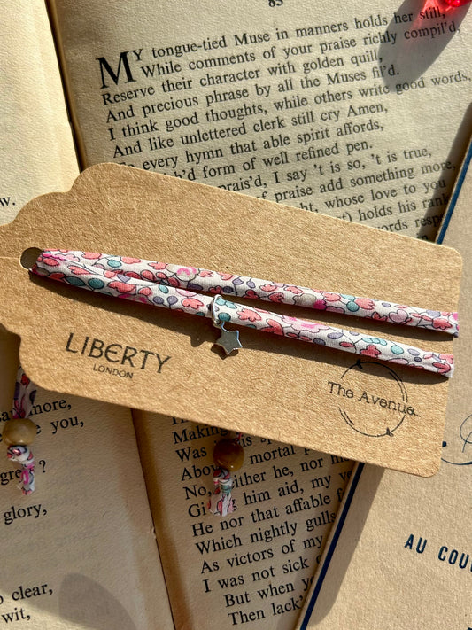 Fabric bracelet - Liberty of London Eloise Fabric - Solid star charm