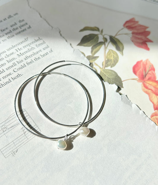 Freshwater Pearl big Hoops