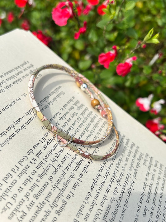 Fabric bracelet…Liberty of London (Ciara Sahara)(open heart)