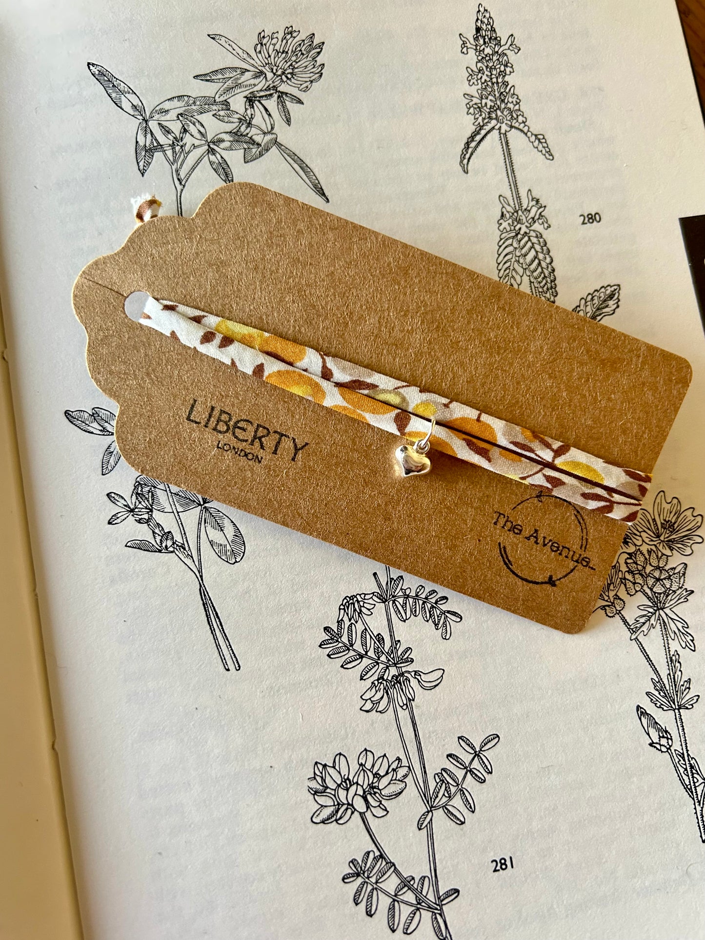 Fabric bracelet…Liberty of London Sunflower yellow (solid heart)