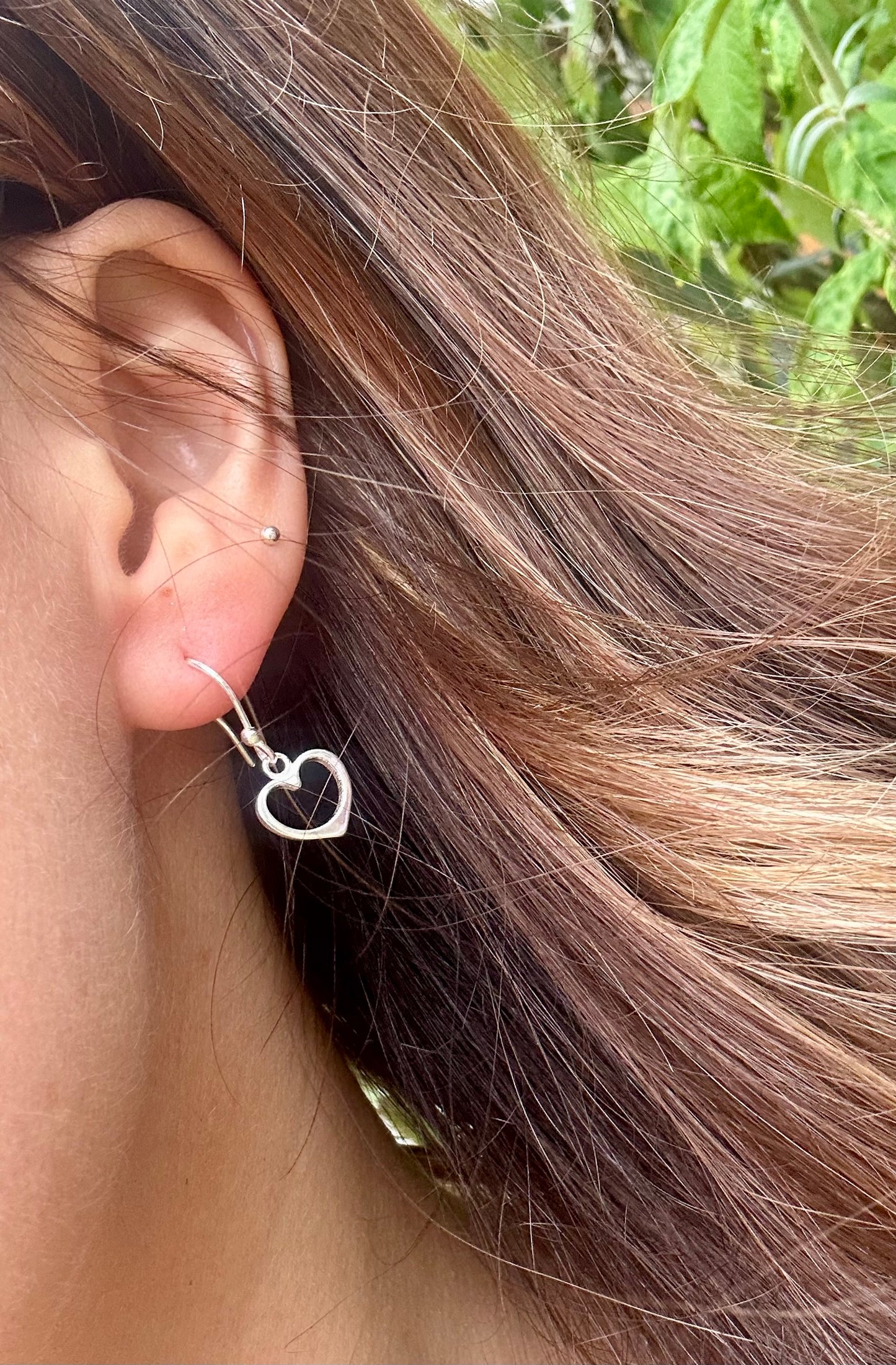 Heart drop hook earrings