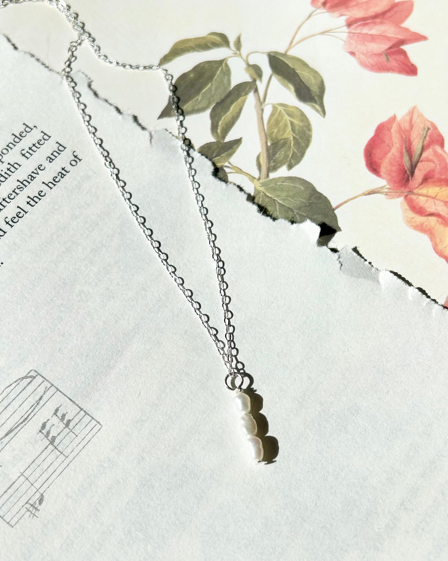 Freshwater triple pearl necklace