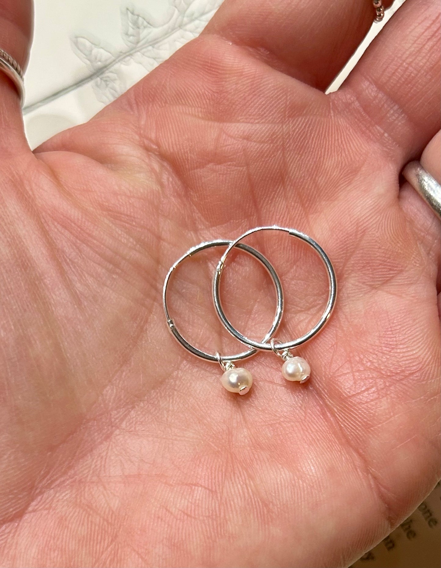 Freshwater pearl sleeper hoops