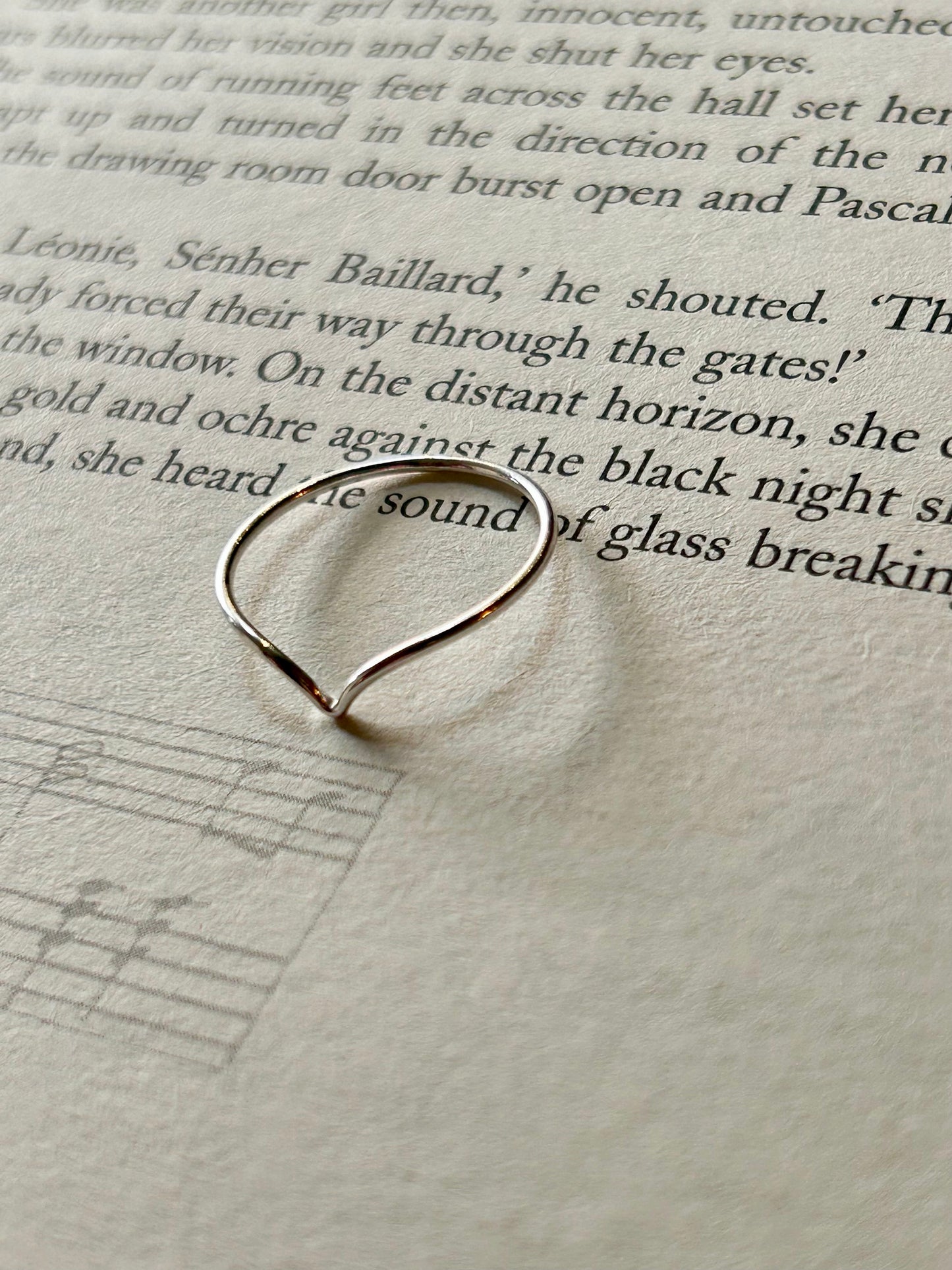 Wishbone ring (sterling silver) Ring size J