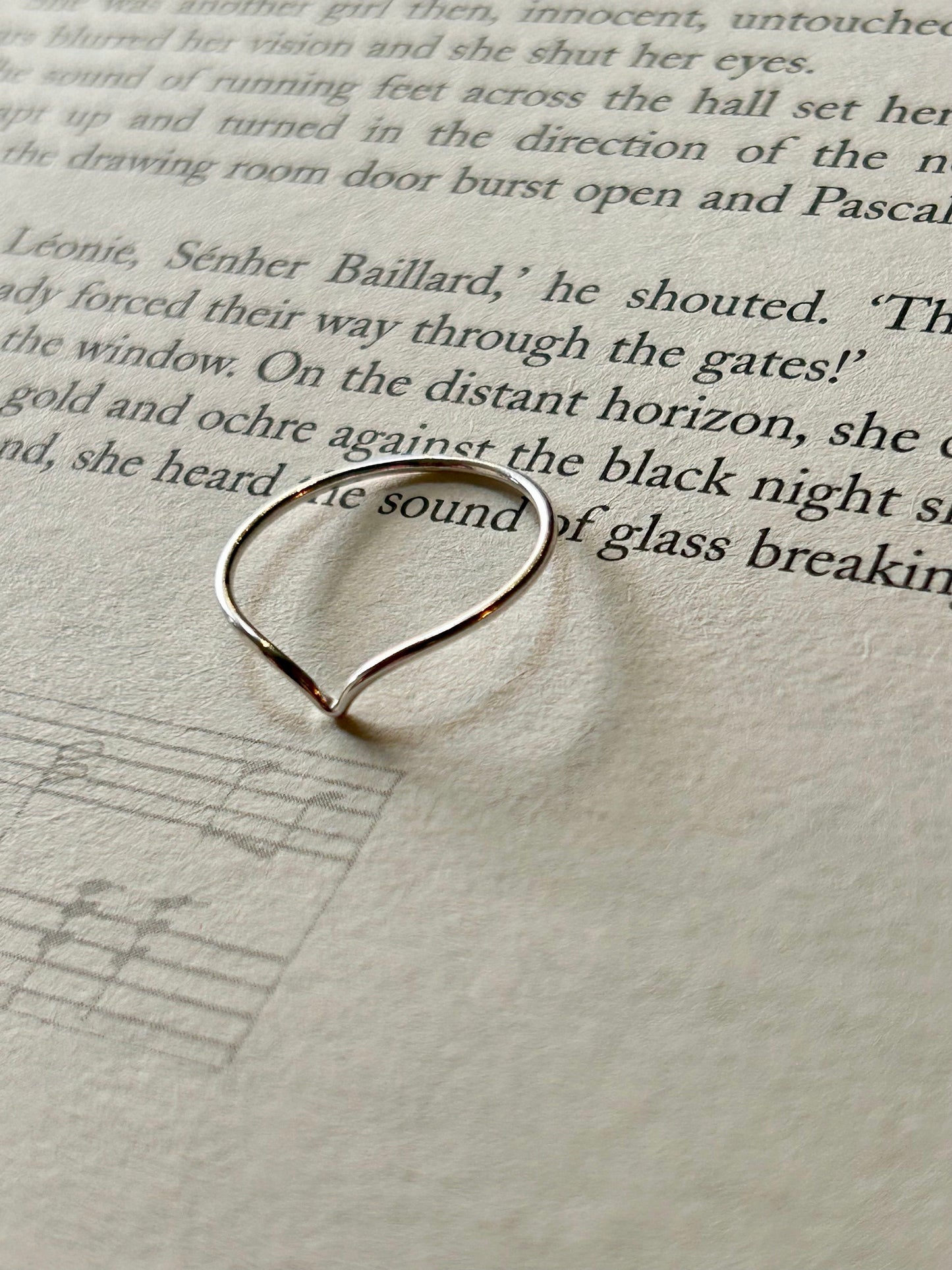 Wishbone ring (sterling silver) Ring size N