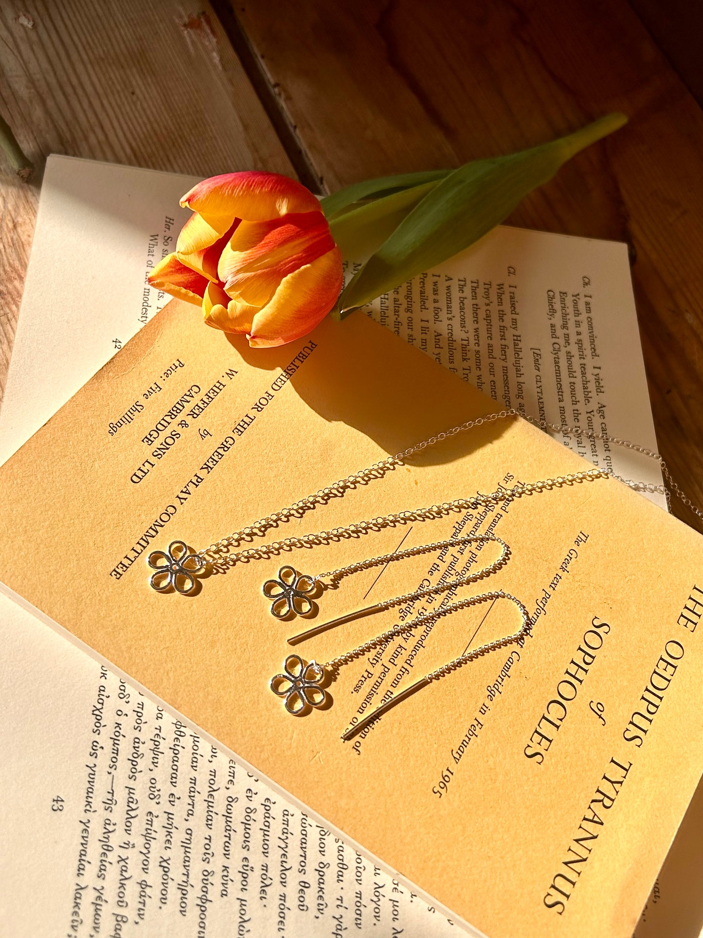 Flower necklace sterling silver