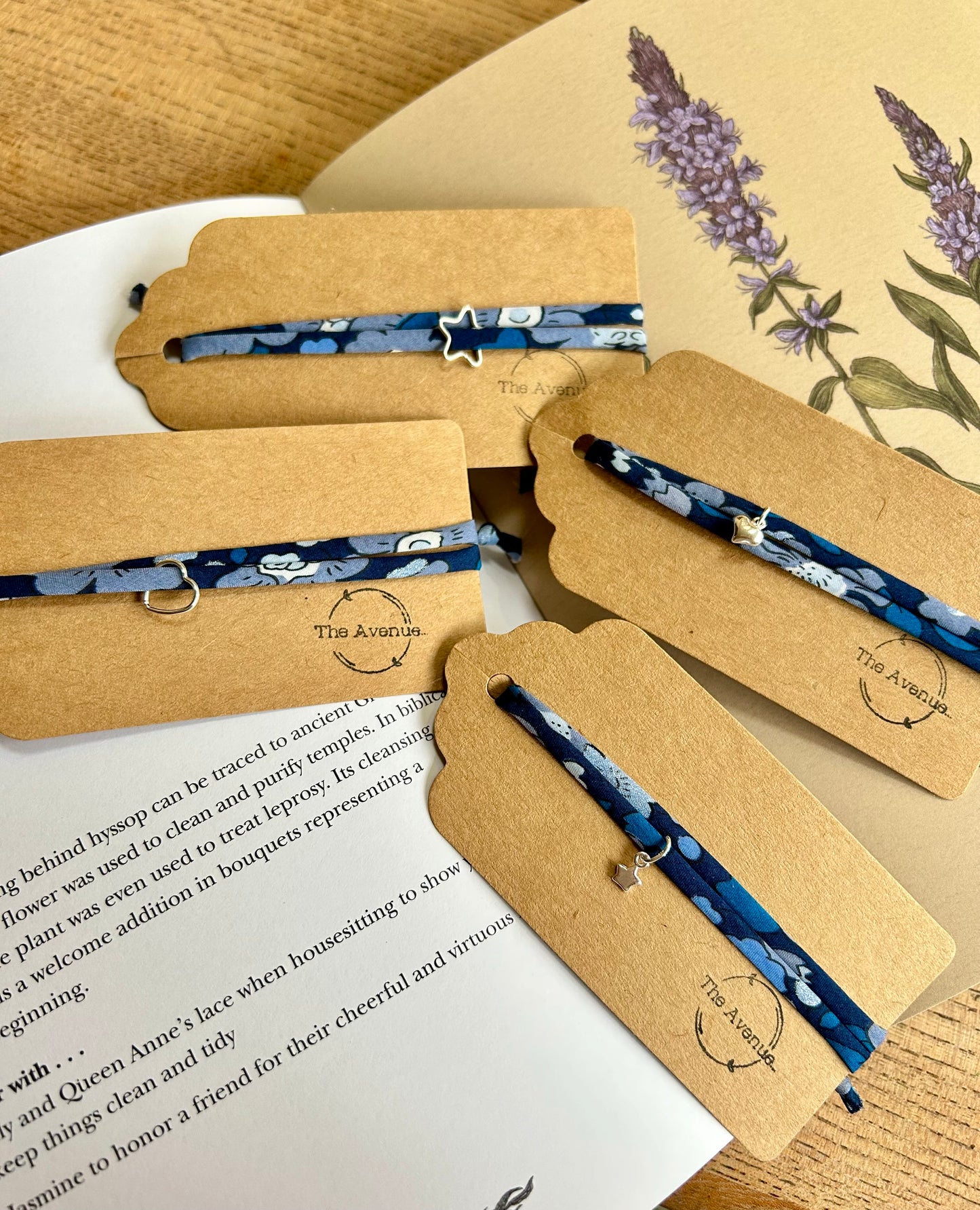 Fabric Bracelet Betsy Marine Liberty Open Heart 💙