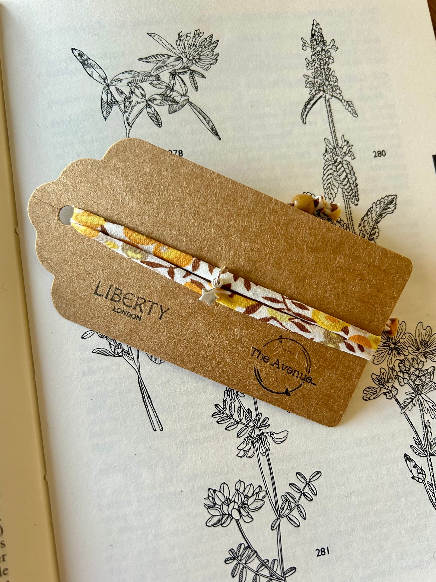 Fabric bracelet…Liberty of London Sunflower yellow (solid star)