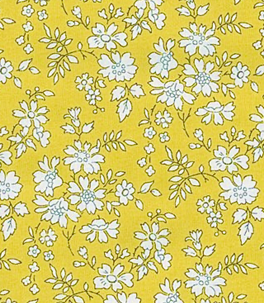 Fabric bracelet…Liberty of London yellow floral (solid heart) Capel Safran