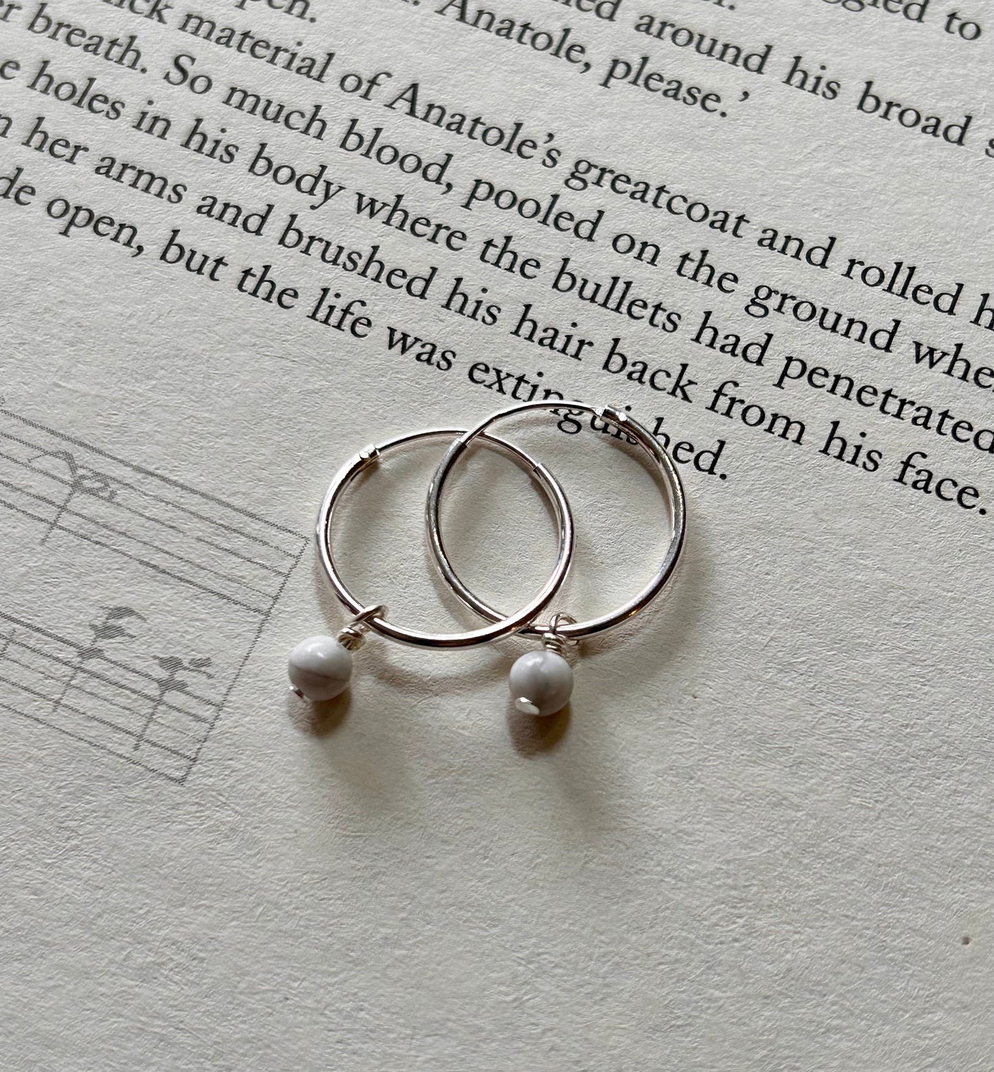 White howlite sleeper hoops