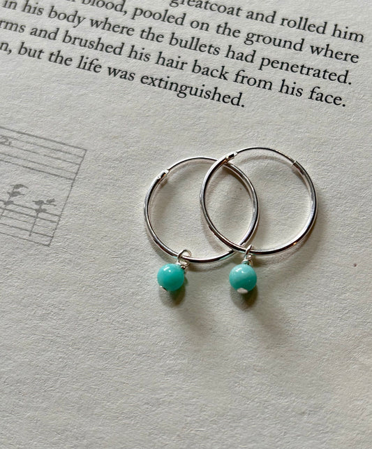 Amazonite sleeper hoops