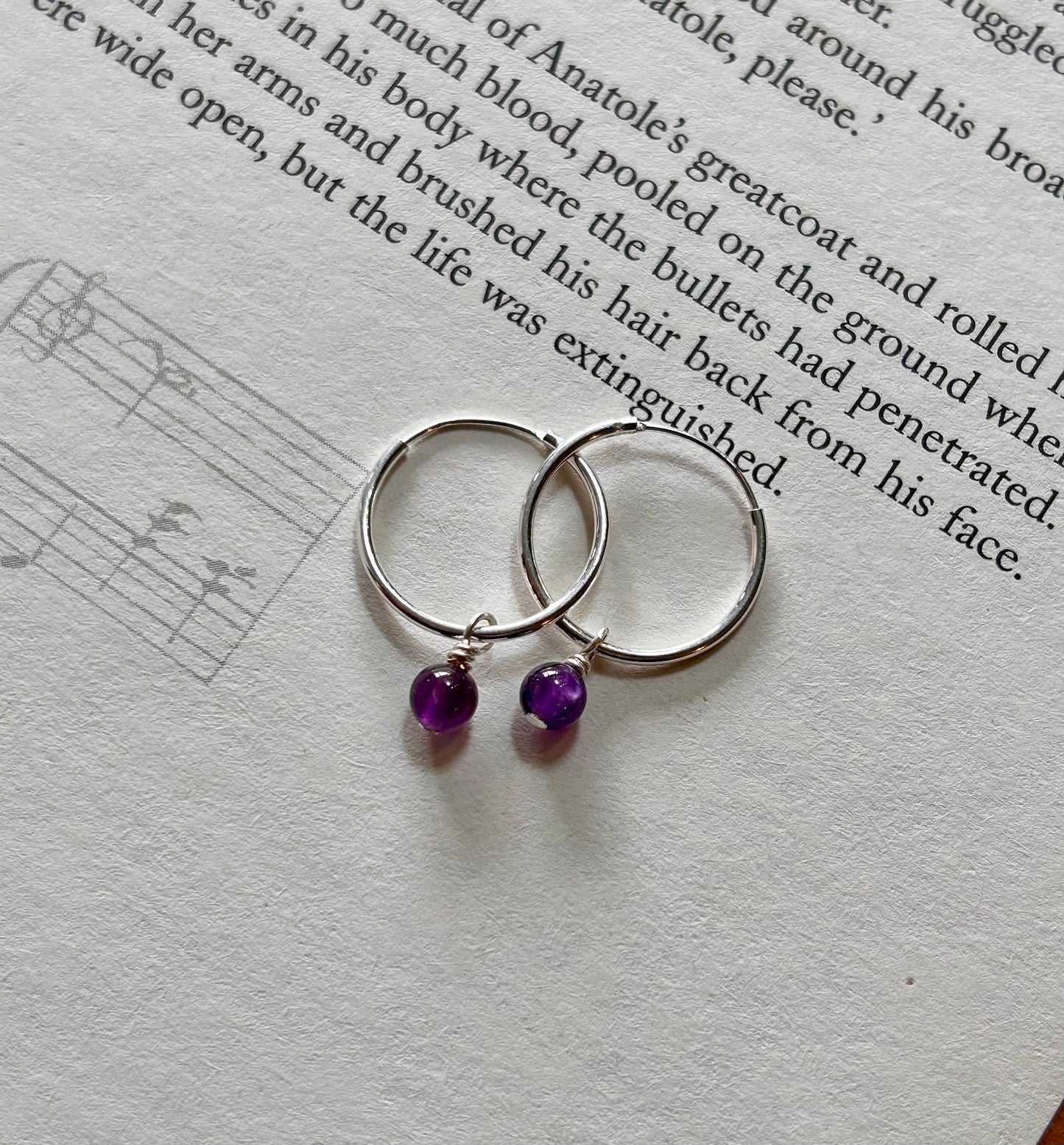 Amethyst sleeper hoops