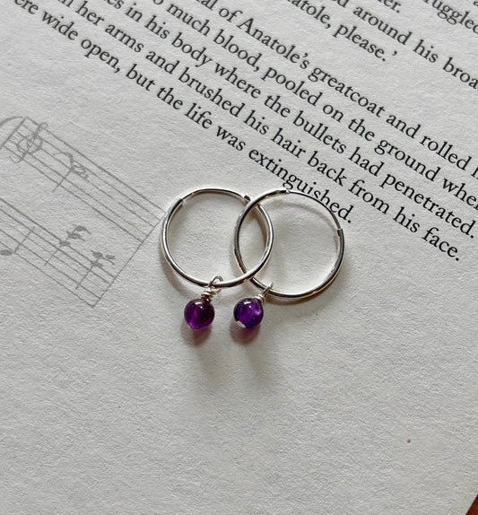 Amethyst sleeper hoops