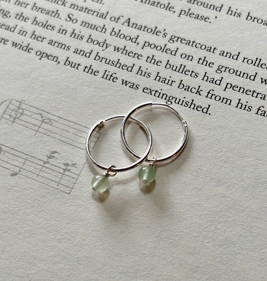 Sleeper hoops Green Aventurine